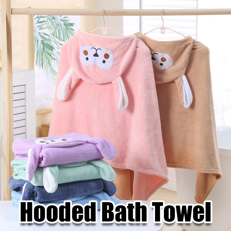 Hooded Bath Towel - コーラルフリースフード付きバスタオル 赤ちゃん子供用 超吸収性 速乾性 ソフト漫画ケープタオル 子供用ギフト