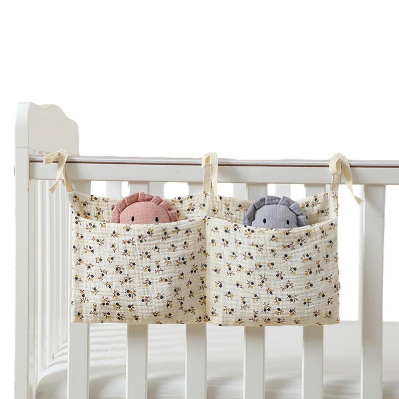 Baby Clothing Storage - ベビーベッドオーガナイザー、キャディベッド、収納バッグ、2ポケット、ベッドサイドハンギングナー、おむつ、おもちゃ、衣類用保育園オーガナイザー