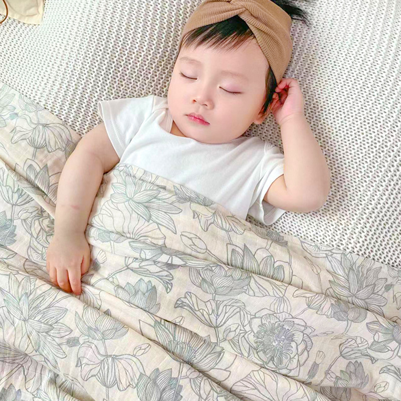 Muslin Swaddle Wrap - 綿のベビーブランケット,新生児用モスリンブランケット