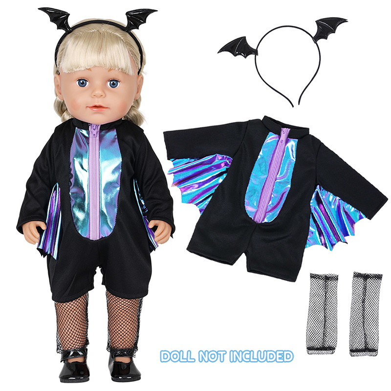Baby Clothing Us - 人形服セット 16-18インチのベビードール用 ハロウィン服ギフト リボーンベビードール ホリデーギフト アメリカンドール用ドレスアップゲーム