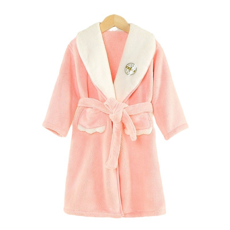 Baby Gown Nightwear - 子供の漫画ローブ冬サンゴフリースナイトウェアベビー速乾性バスローブガウン厚い少年少女吸水パジャマ
