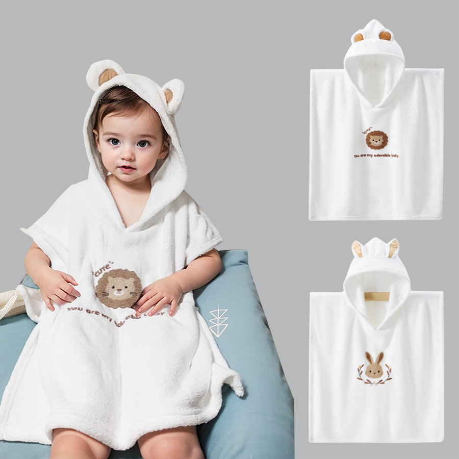 Hooded Bath Towel - ベビーフード付きバスローブ子供バスタオルスーパーソフトバスローブ新生児吸水速乾バスルームタオル夏のビーチタオル
