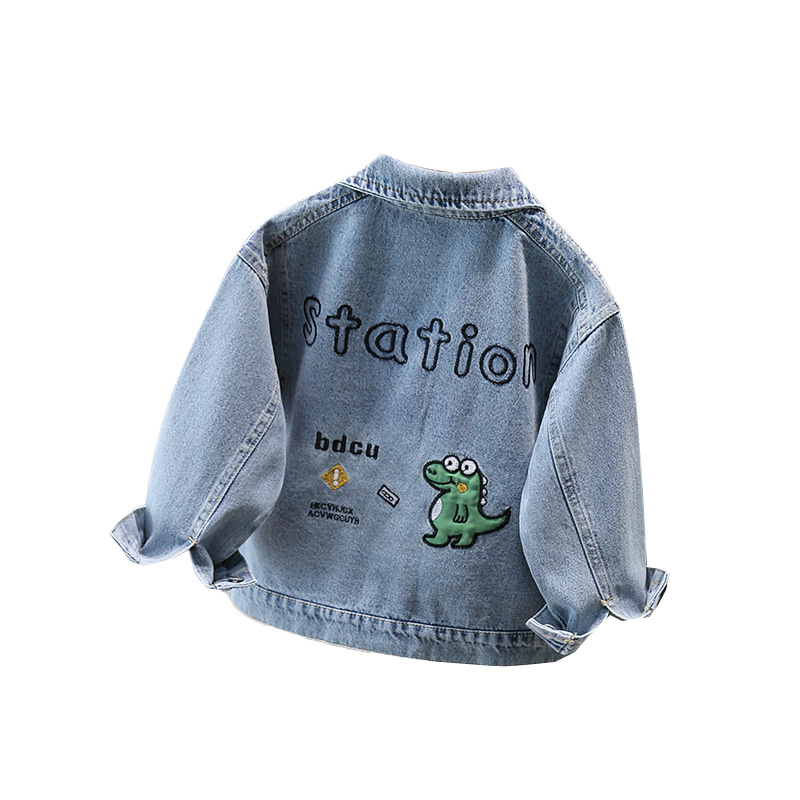 Baby Clothing Us - かわいいスタイルベビー子供デニムジャケット恐竜子供のための少年少女カジュアルジーンズコート素敵な赤ちゃん恐竜衣装服 2-11 T