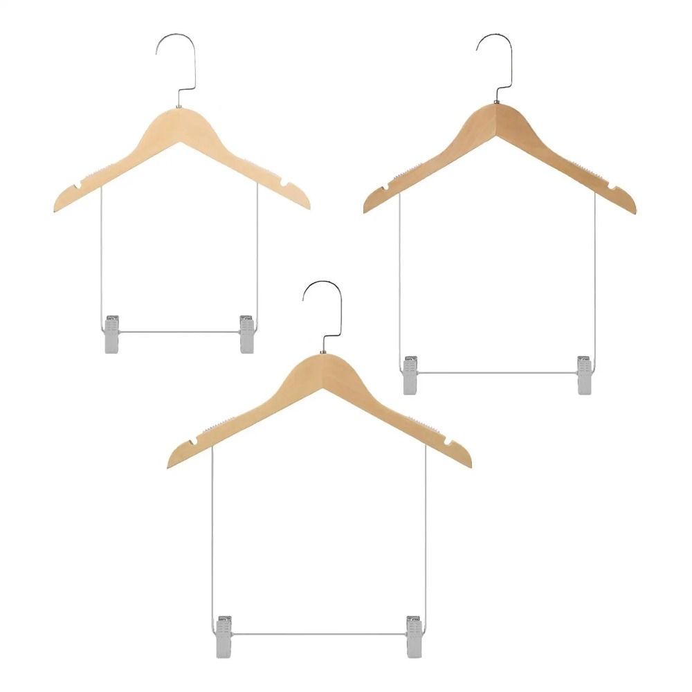 Baby Clothing Display Stand - 無垢材スーツハンガー下着ブラジャー洗濯はさみ調節可能な金属クリップ付き省スペースハンガーパンツオーガナイザークリップハンガー