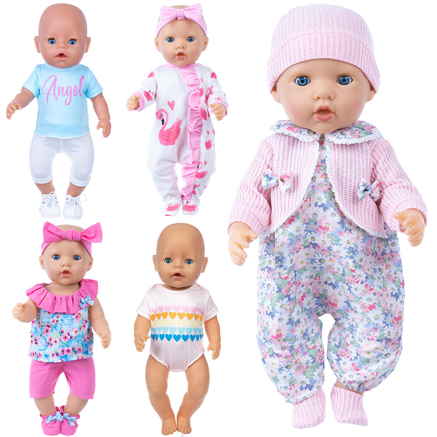 Baby Clothing Us - 人形の服 18 インチリボーンドール用かわいいパジャマスーツ 45 センチメートル新生児人形女の子のおもちゃ人形服アクセサリー Nenuco