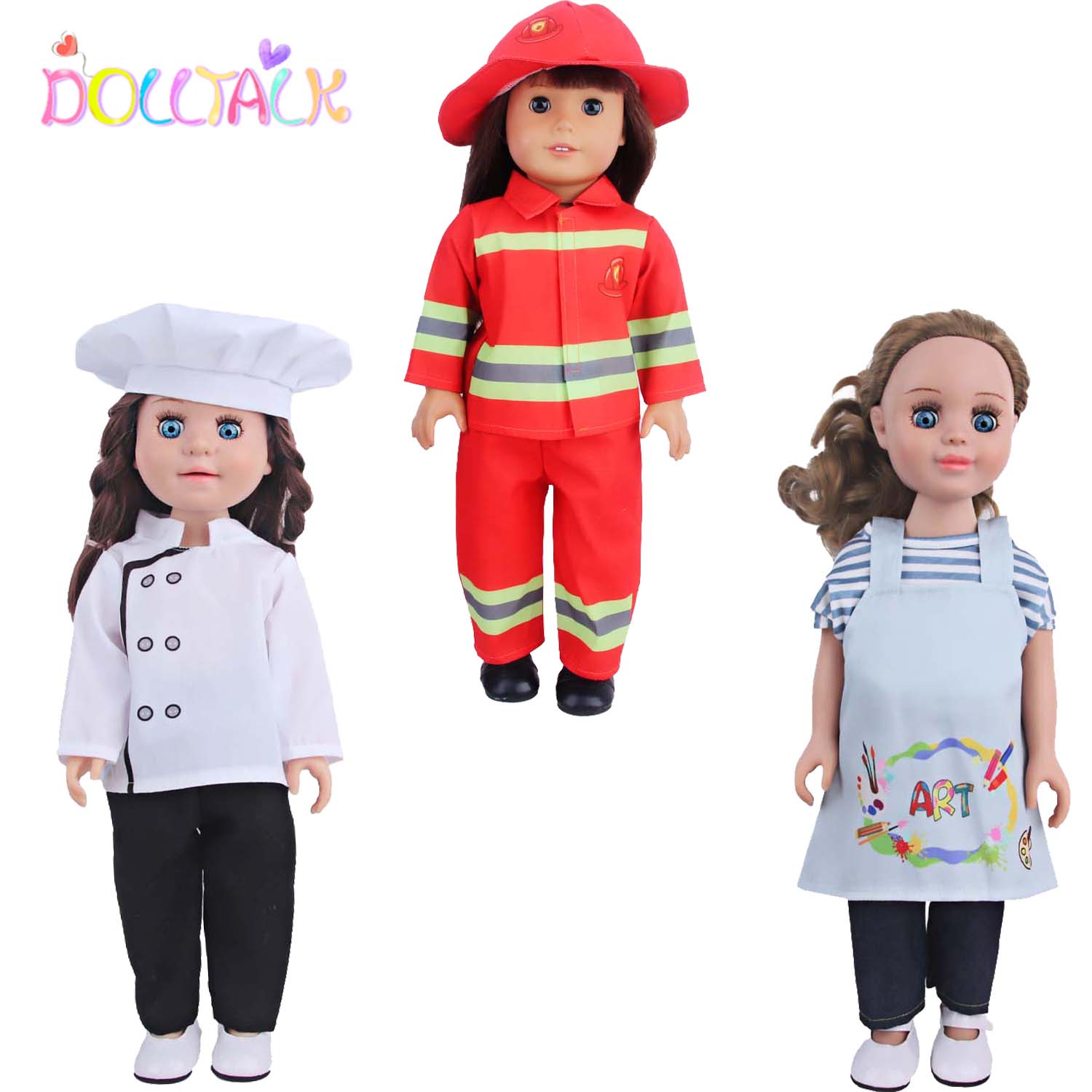 Baby Clothing Outlet - ロールプレイングアメリカン 18 インチ女の子人形服スーツ消防士シェフ、画家服衣装 43 センチメートル赤ちゃん新生児 &