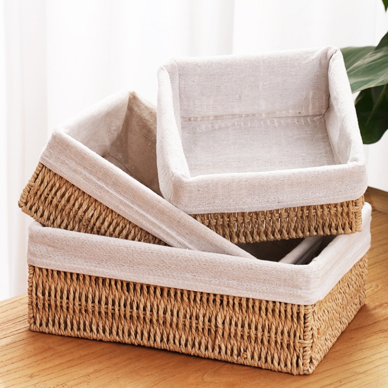 Baby Clothing Basket - 模造籐手作り収納バスケット織バスケットリビングルーム寝室文具雑貨家庭用収納ボックス
