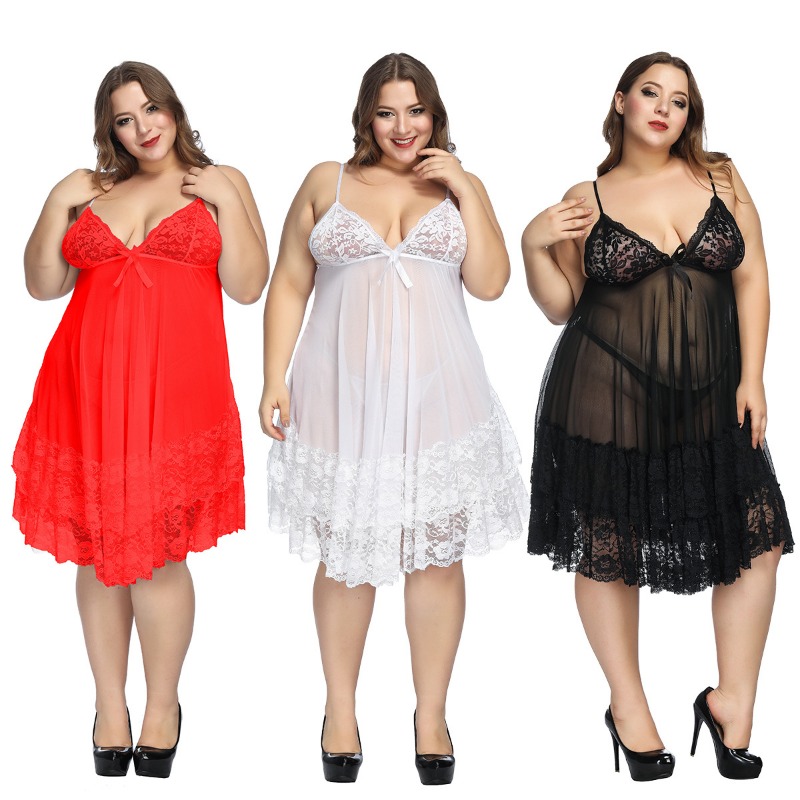 Baby Gown Nightwear - S-7XL プラスサイズのセクシーなストラップナイトウェア大ランジェリーガウンスリープウェア女性パジャマホームナイトクラブドレスパジャマ