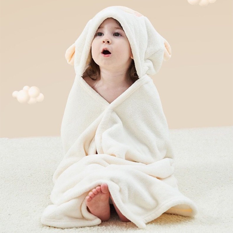 コーラルフリースフード付きバスタオル 赤ちゃん子供用 超吸収 - Hooded Bath Towel のレビューと価格