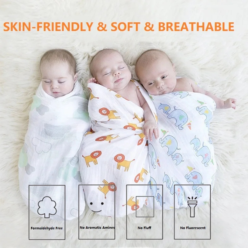 新生児用モスリンブランケット,ベビーバスタオル,マルチデザイ - Muslin Swaddle Wrap のレビューと価格