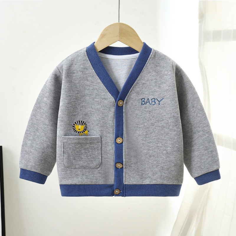 秋冬新作 キッズニットカジュアルカーディガン 暖かいセーター - Knit Cardigan Infant のレビューと価格