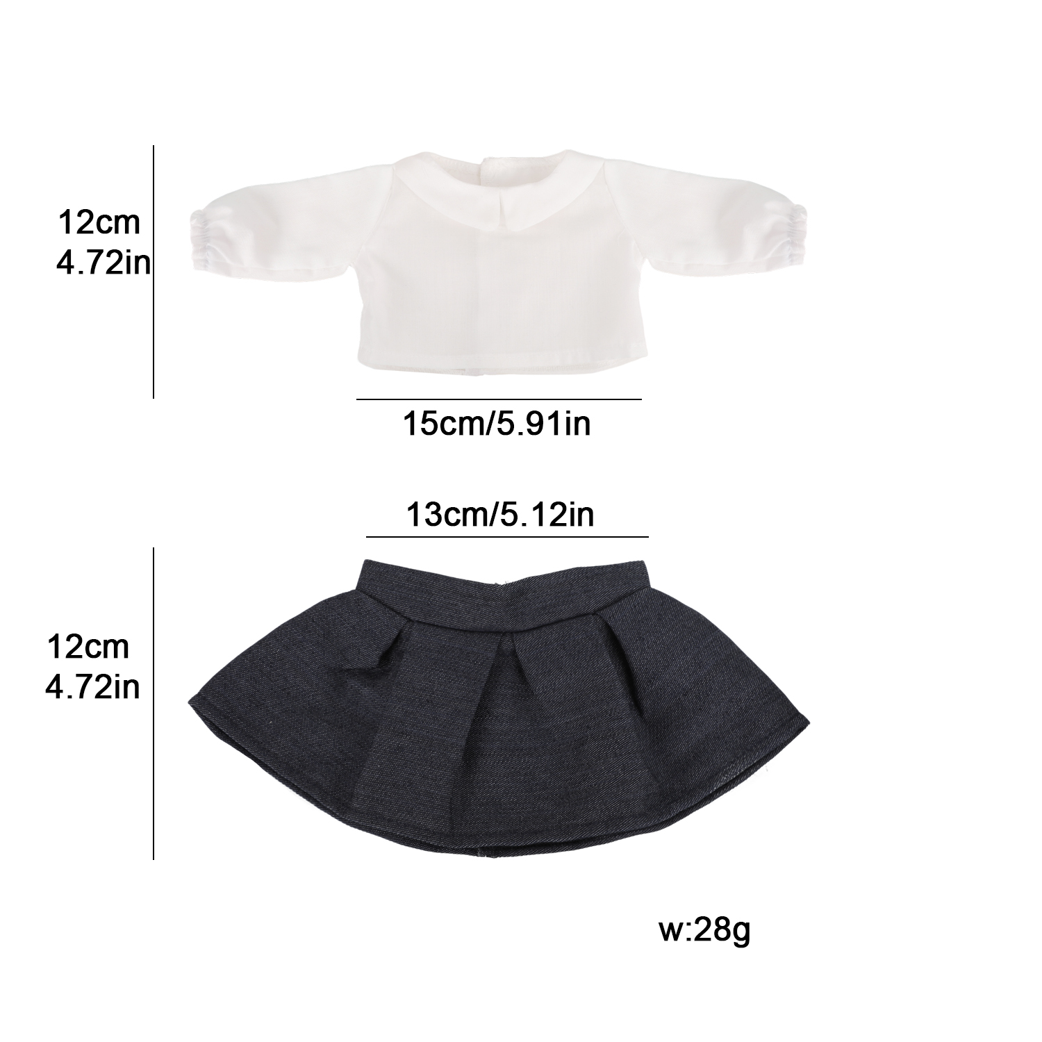 18インチアメリカンドール用服、白シャツ+デニムスカートの服 - Baby Clothing Outlet のレビューと価格
