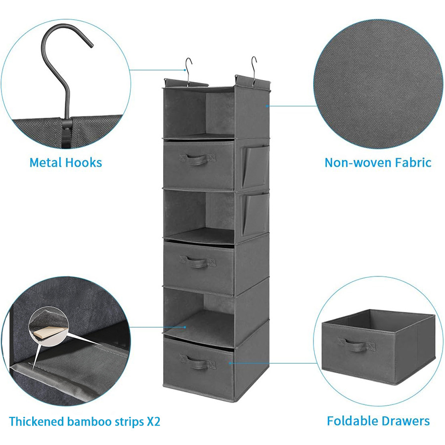 ワードローブ収納 竹シート 多層収納 吊り下げバッグ 防塵  - Baby Clothing Storage のレビューと価格