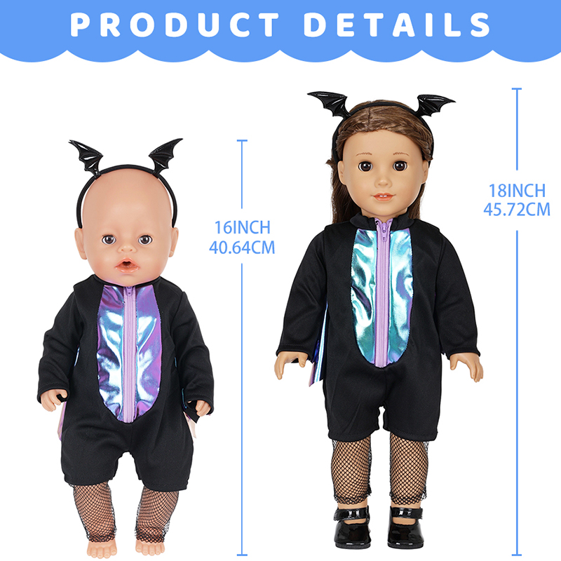 人形服セット 16-18インチのベビードール用 ハロウィン服 - Baby Clothing Us のレビューと価格