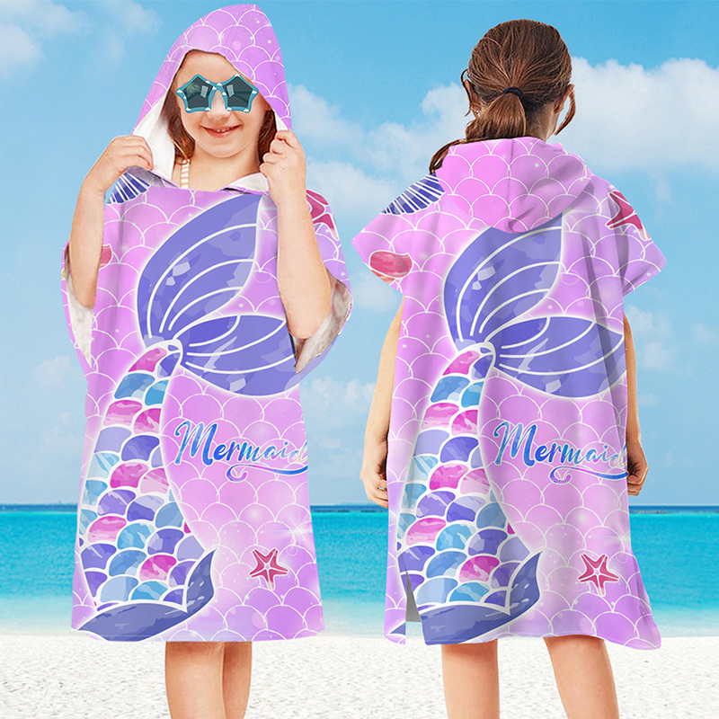赤ちゃん漫画印刷バスローブ女の子ユニコーンビーチタオル少年サ - Hooded Bath Towel のレビューと価格