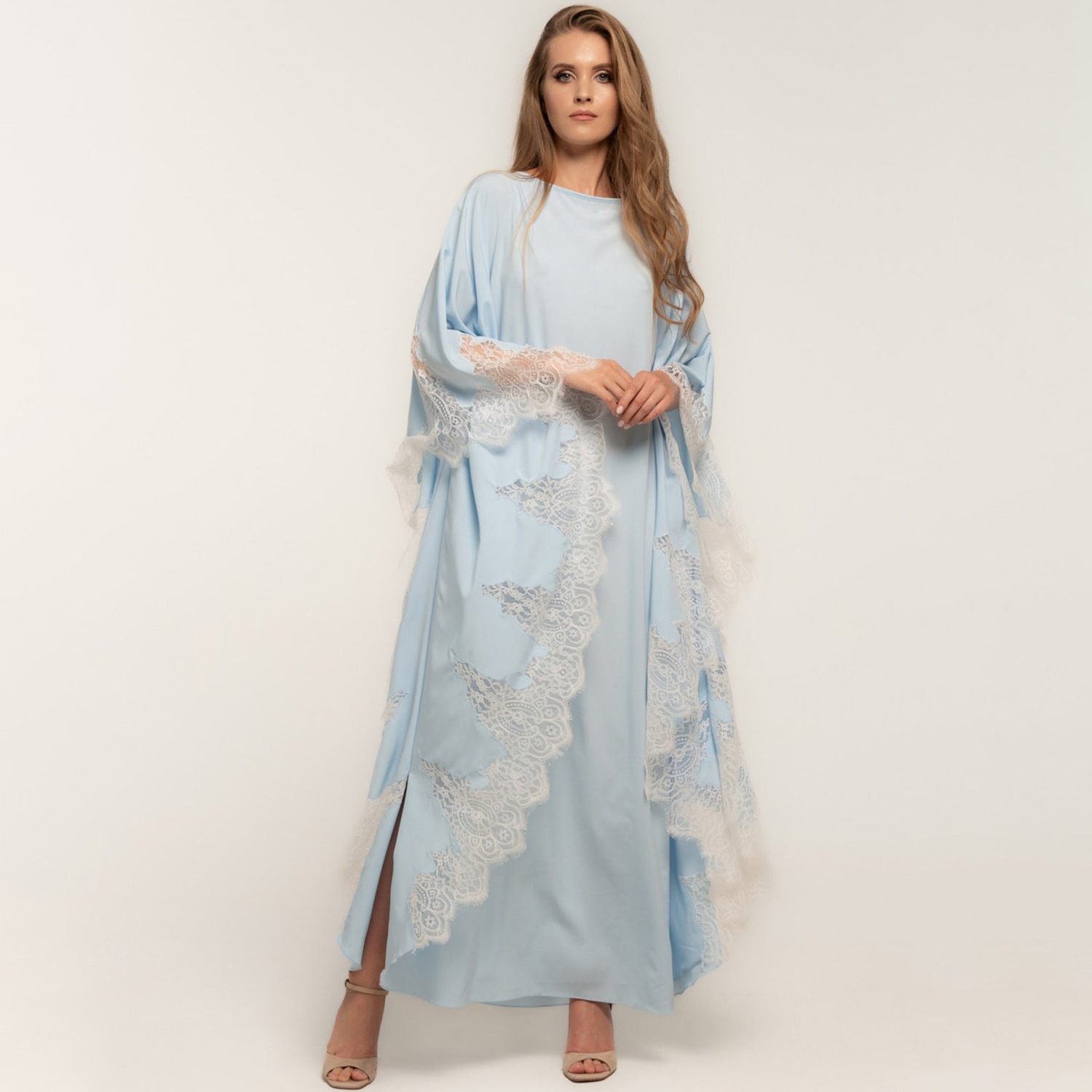 ベビーバスローブ女性のナイトウェアボートネックレースエッジド - Baby Gown Nightwear のレビューと価格