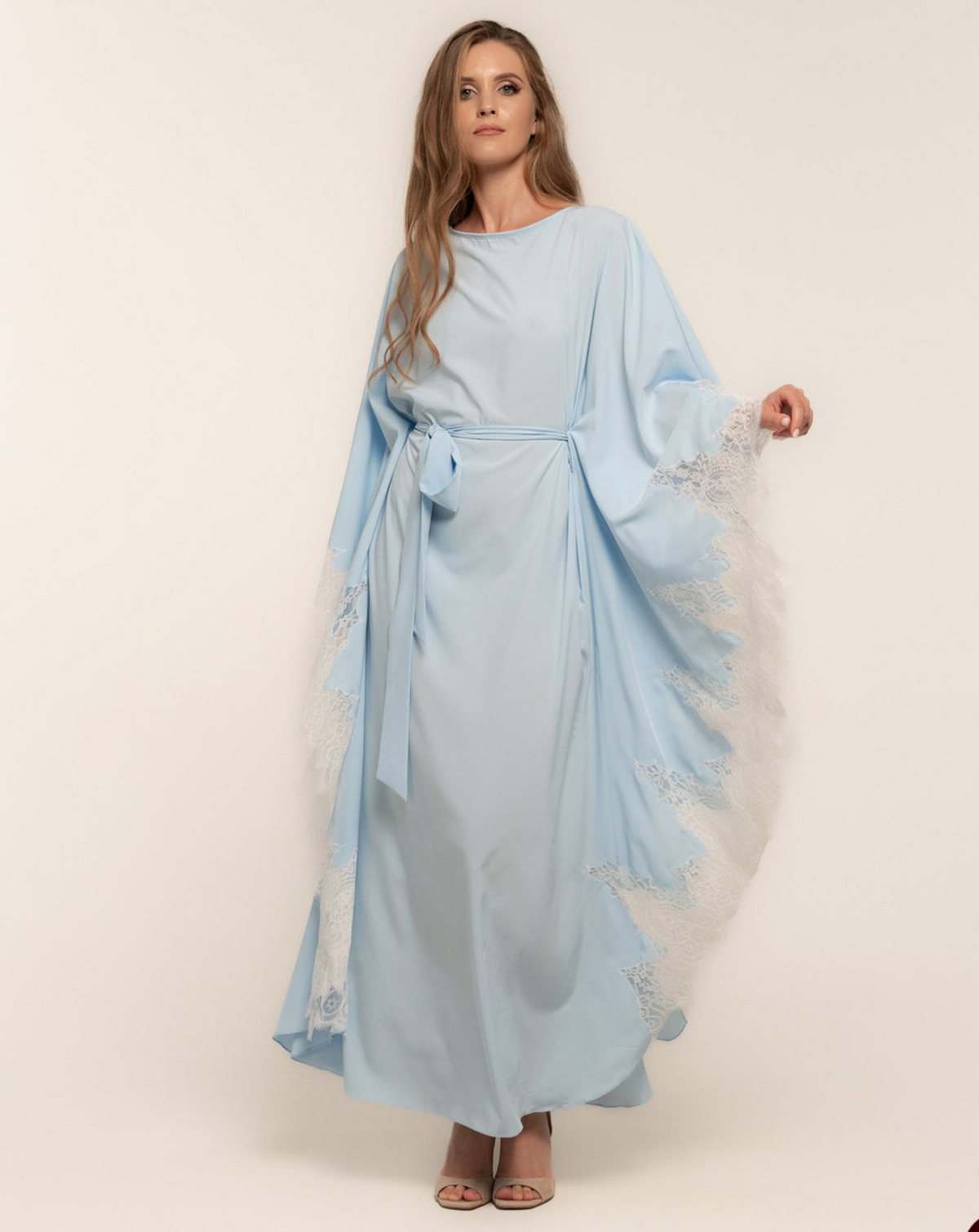 ベビーバスローブ女性のナイトウェアボートネックレースエッジド - Baby Gown Nightwear のレビューと価格