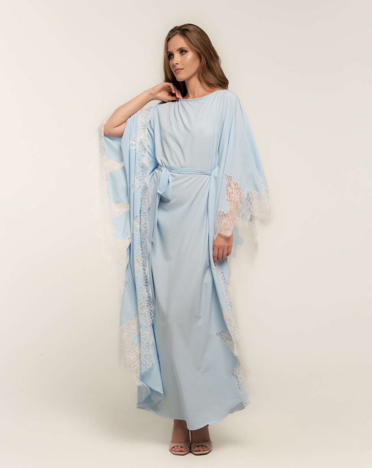 ベビーバスローブ女性のナイトウェアボートネックレースエッジド - Baby Gown Nightwear のレビューと価格