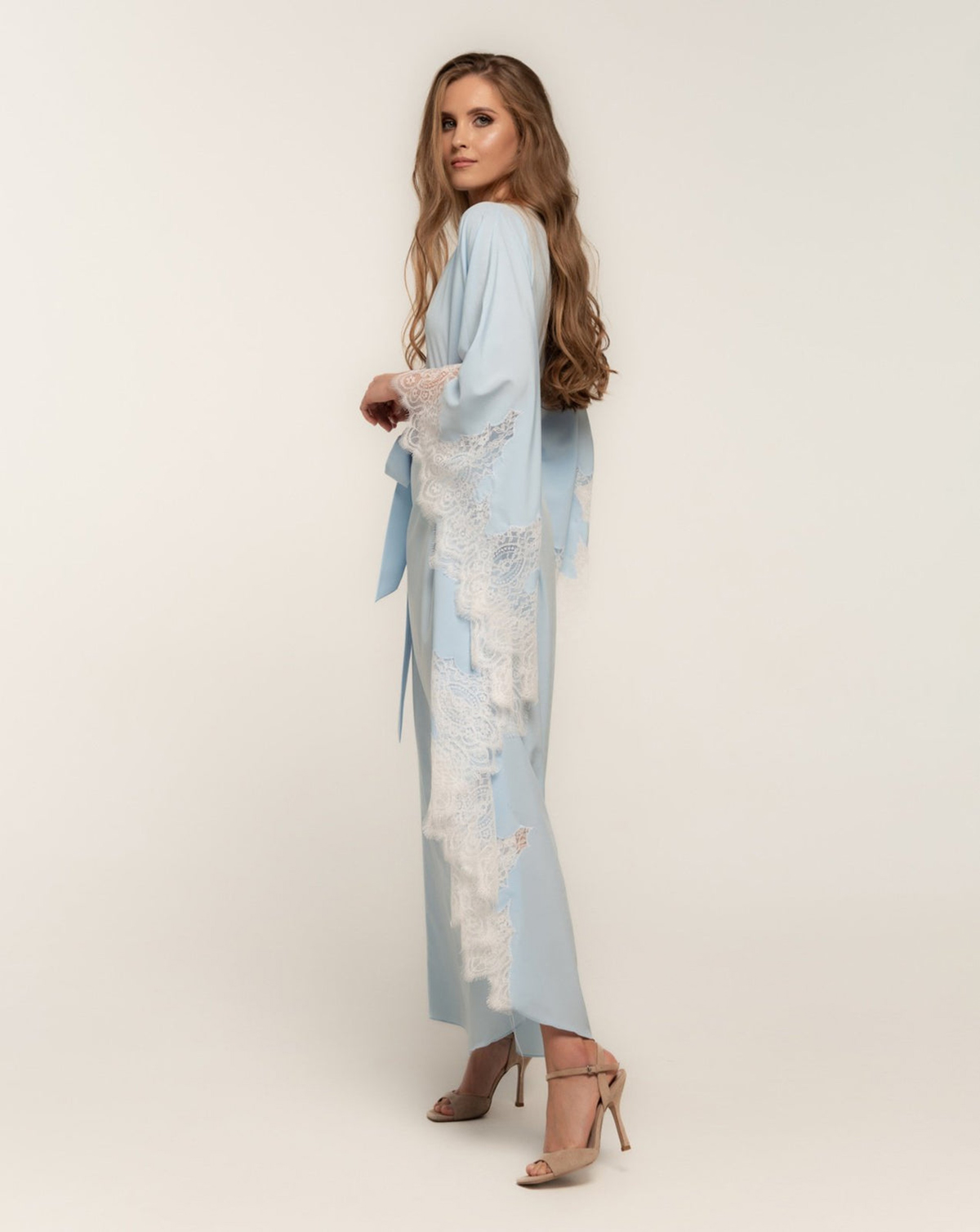 ベビーバスローブ女性のナイトウェアボートネックレースエッジド - Baby Gown Nightwear のレビューと価格