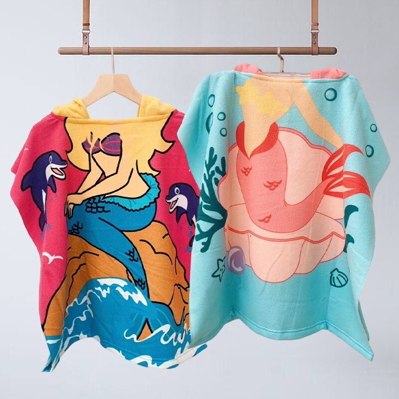 1個新品子供用バスタオル漫画プリントケープフード付きビーチバ - Hooded Bath Towel のレビューと価格