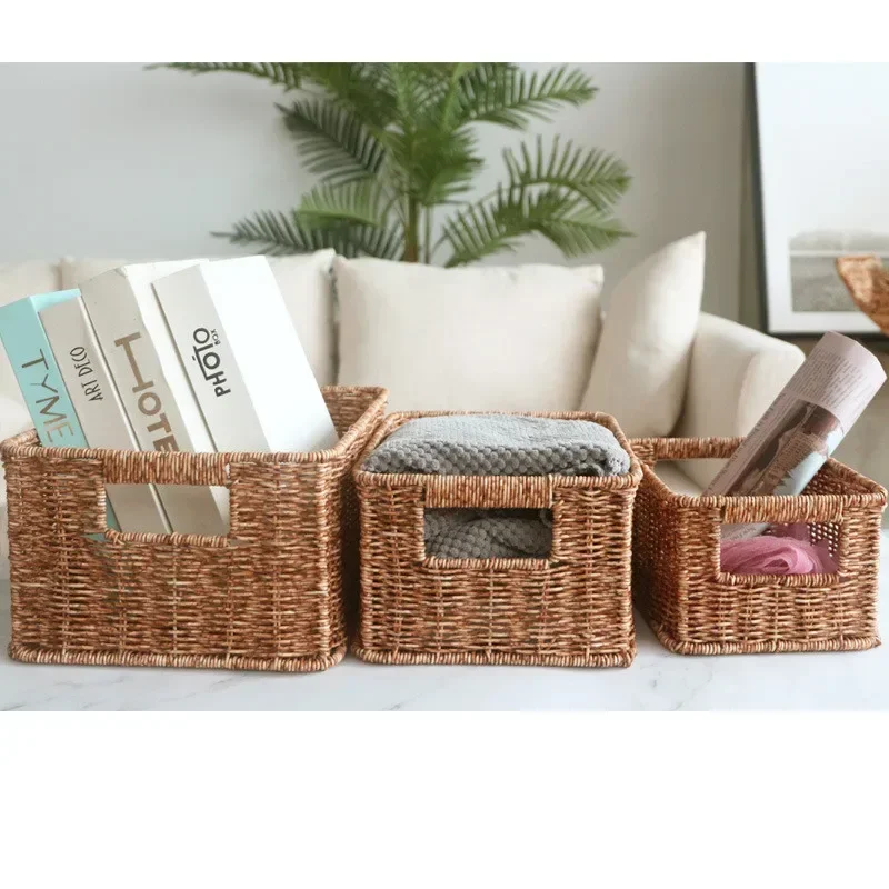 模造籐製収納バスケット、バスルームやキッチンの引き出し用織り - Baby Clothing Basket のレビューと価格
