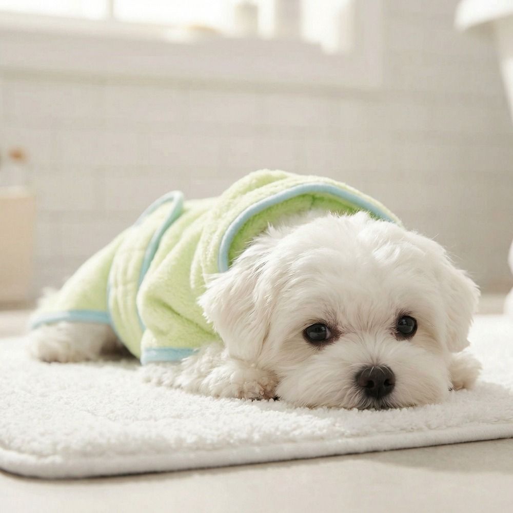超吸収性犬用フード付きバスローブ暖かいコーラルフリース犬用バ - Hooded Bath Towel のレビューと価格