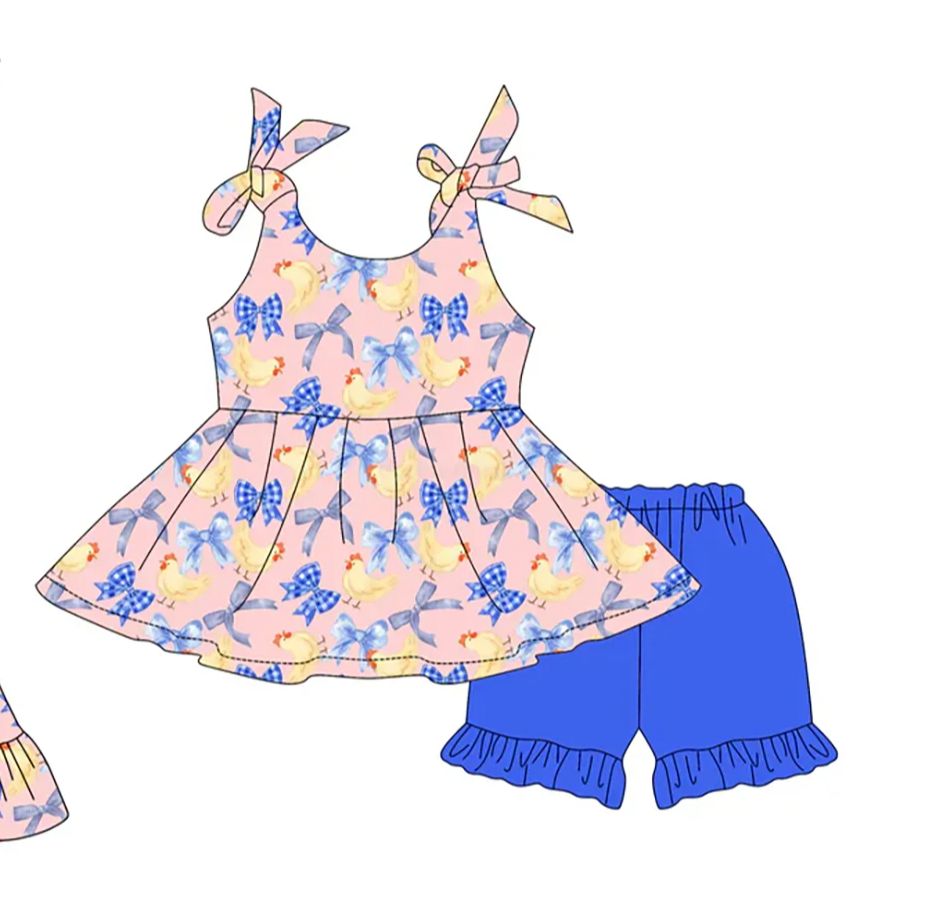 夏用リトルイエローダックボウプリントキッズ服セット女の子用フ - Baby Clothing Yellow のレビューと価格