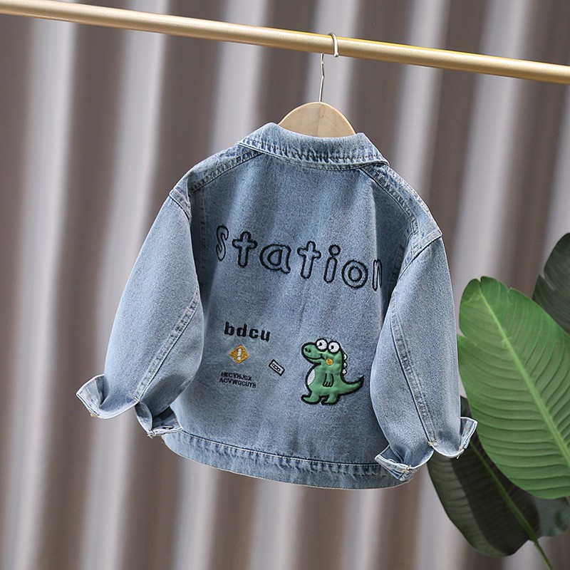 かわいいスタイルベビー子供デニムジャケット恐竜子供のための少 - Baby Clothing Us のレビューと価格