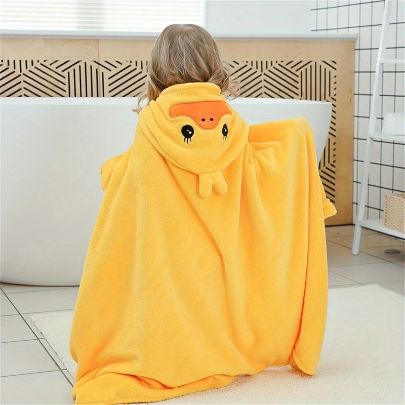 居心地の良いフード付きバスタオル、かわいい漫画のアヒルで超吸 - Hooded Bath Towel のレビューと価格