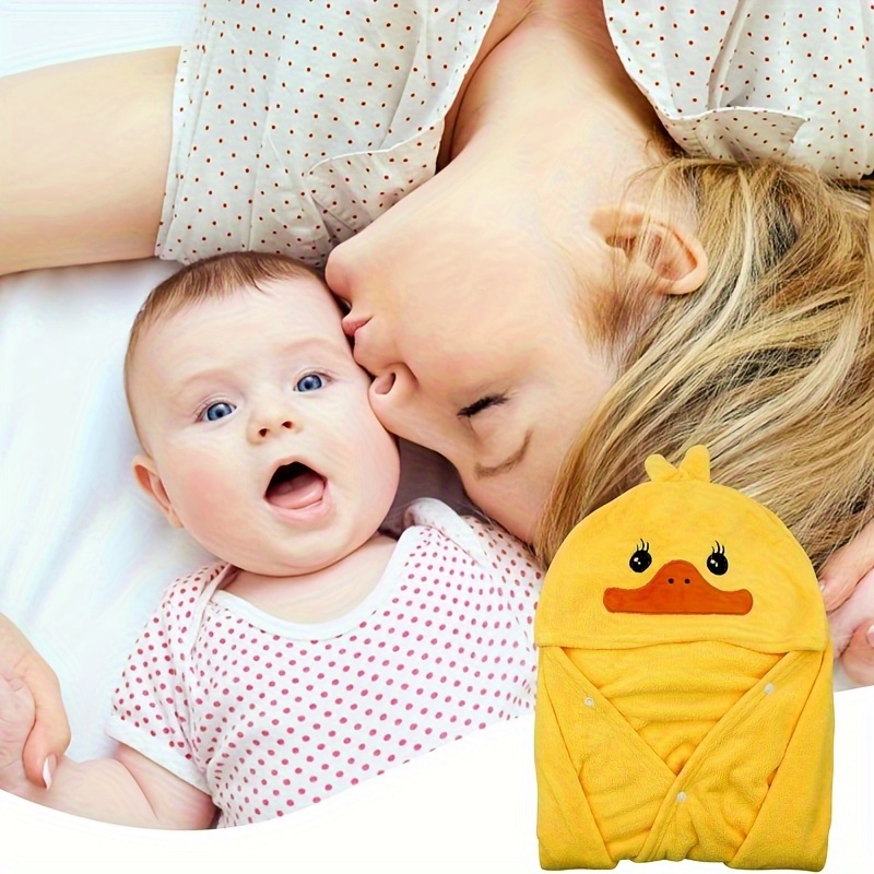 居心地の良いフード付きバスタオル、かわいい漫画のアヒルで超吸 - Hooded Bath Towel のレビューと価格