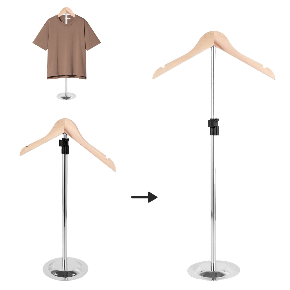 Tシャツディスプレイスタンド高さ調節可能なTシャツラック金属 - Baby Clothing Display Stand のレビューと価格