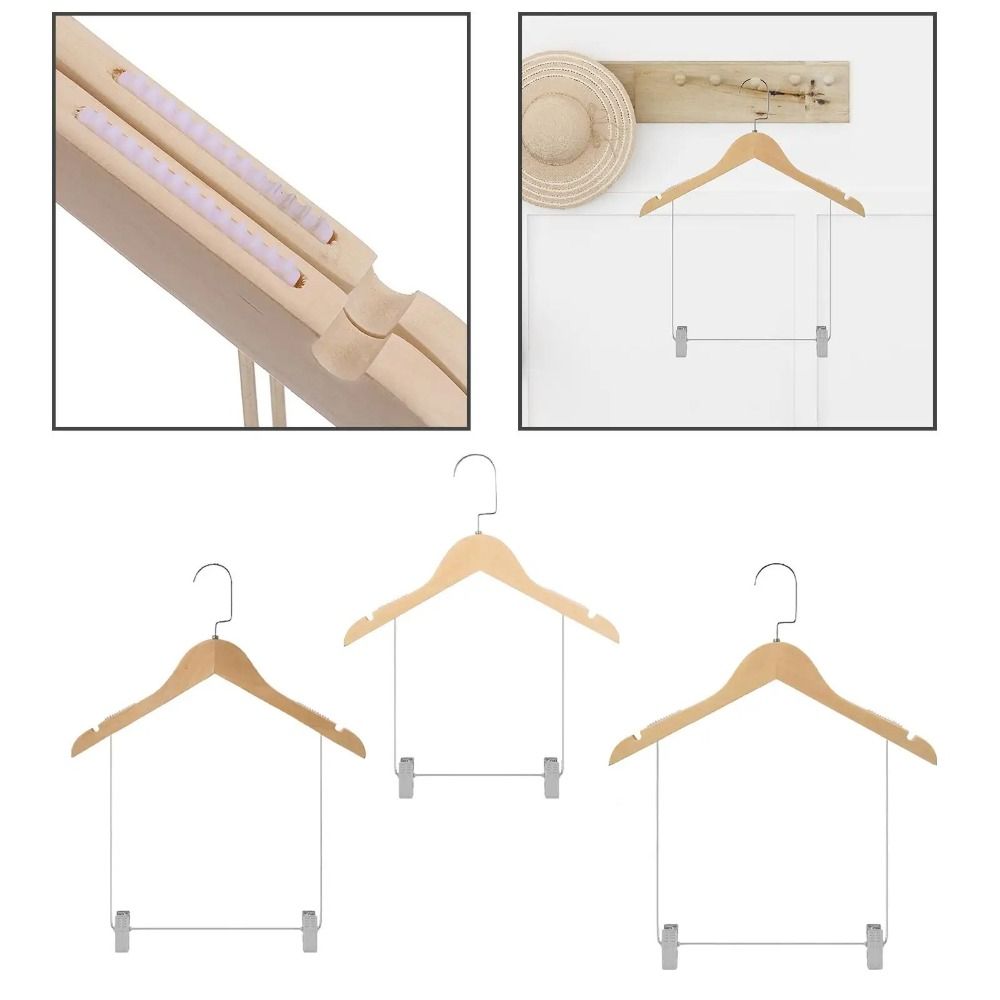 無垢材スーツハンガー下着ブラジャー洗濯はさみ調節可能な金属ク - Baby Clothing Display Stand のレビューと価格