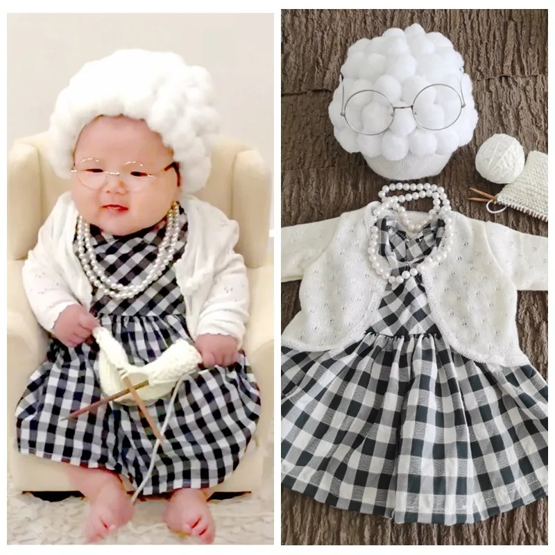 新生児写真撮影小道具女の赤ちゃんおばあちゃん衣装男の子おじい - Baby Clothing Outlet のレビューと価格