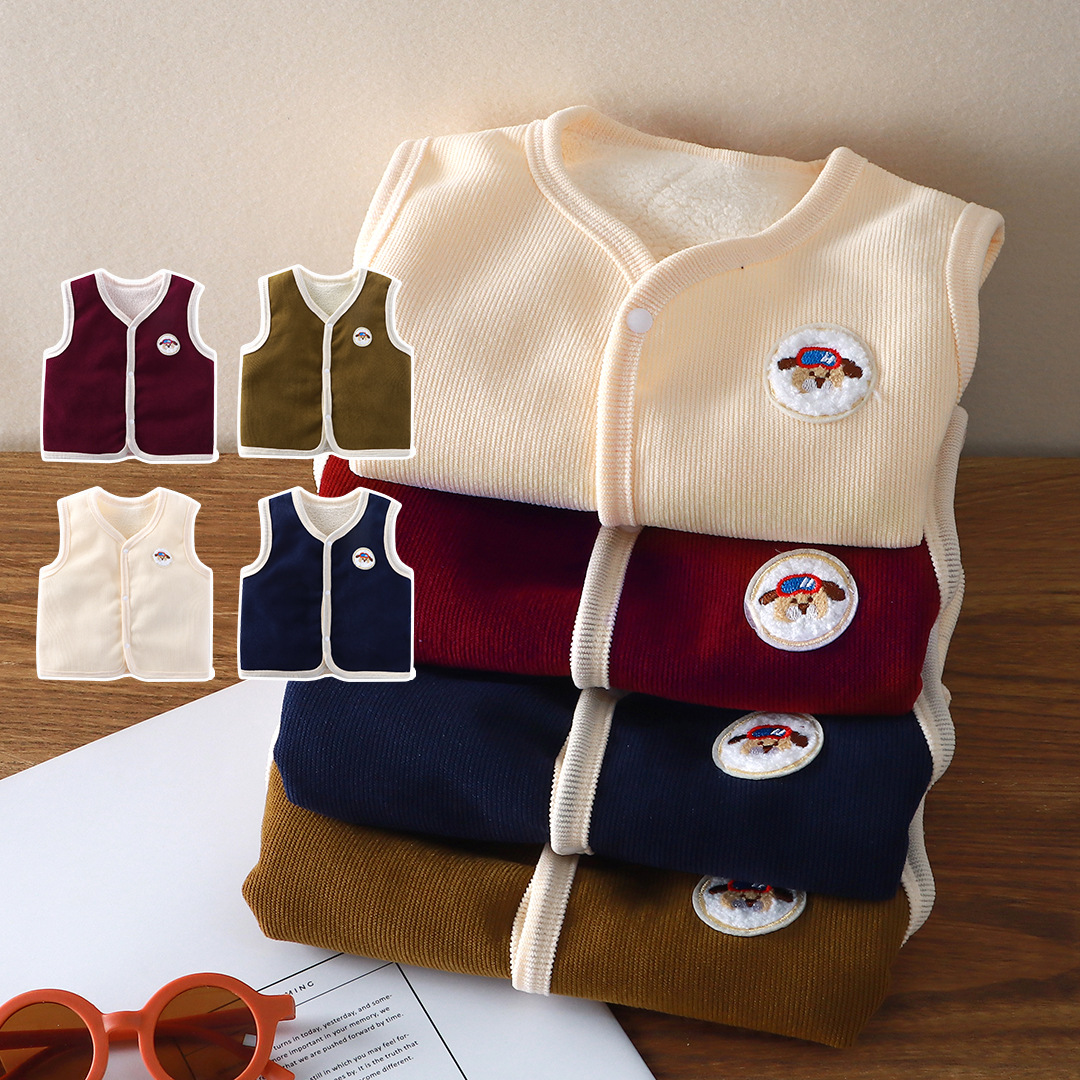 二重層豪華な肥厚子供ベスト秋冬新ベビーカーディガンベストかわ - Knit Cardigan Infant のレビューと価格