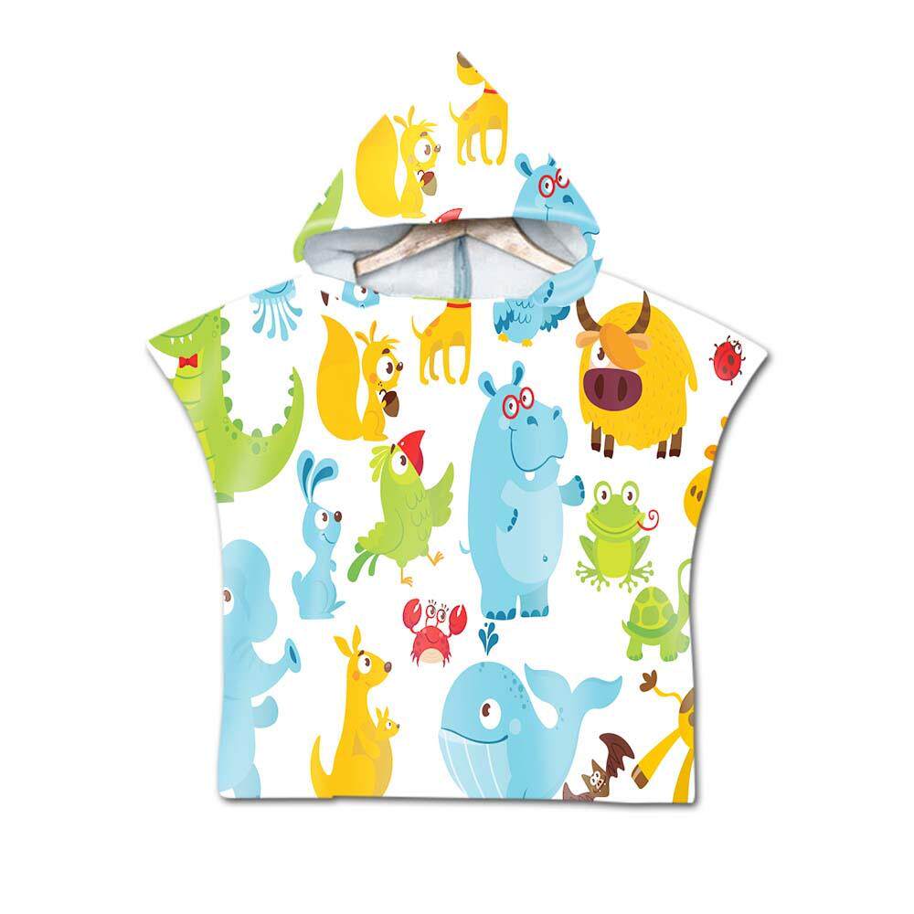 漫画柄キッズケープフード付きバスタオル、柔らかく吸水性のある - Hooded Bath Towel のレビューと価格