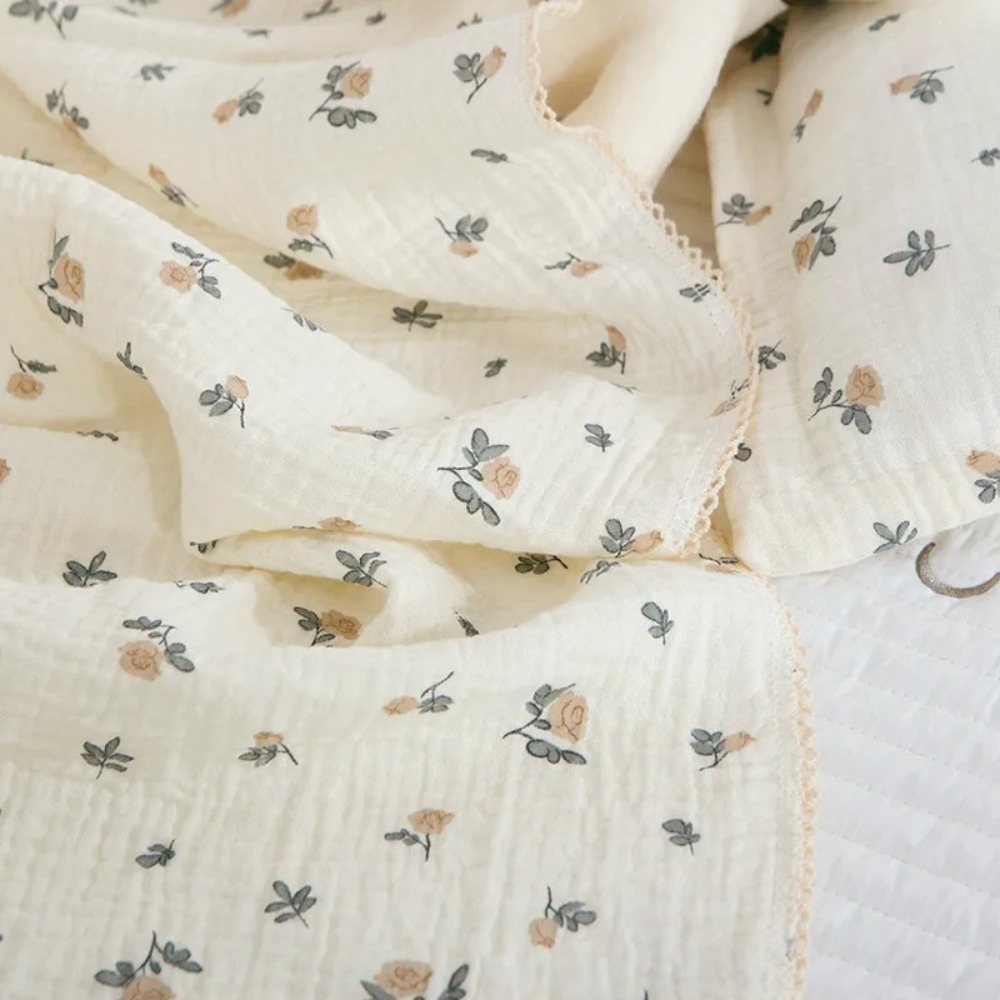 ソフト花柄モスリンベビーブランケット綿 2 層ベビーおくるみ - Muslin Swaddle Wrap のレビューと価格