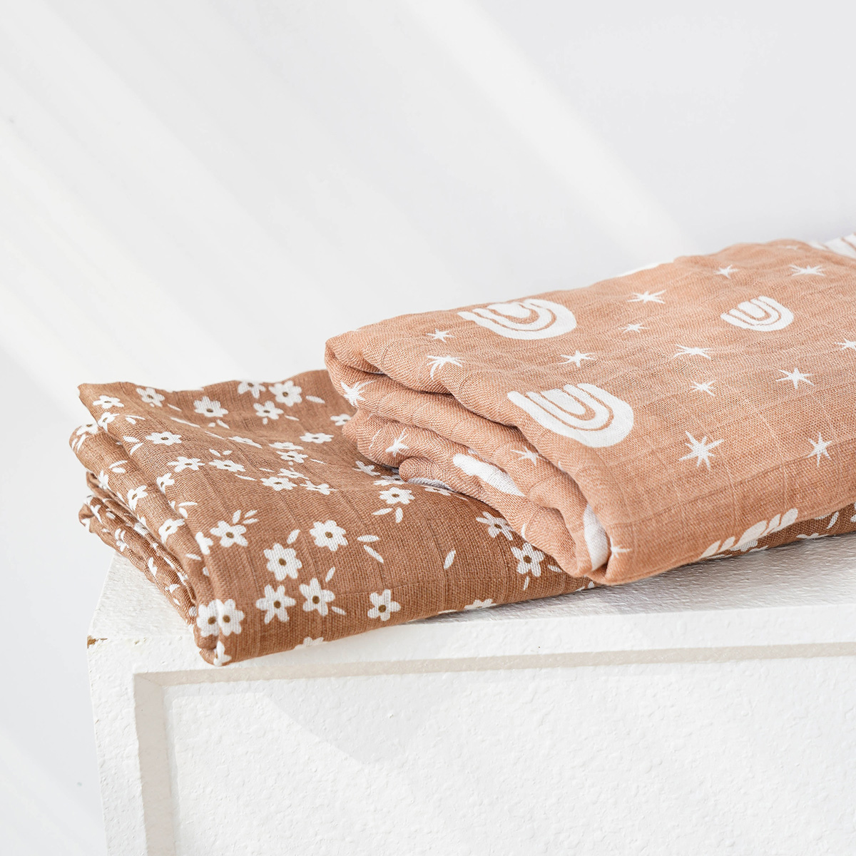 120 × 110 センチメートル 2 層ベビーモスリンおく - Muslin Swaddle Wrap のレビューと価格