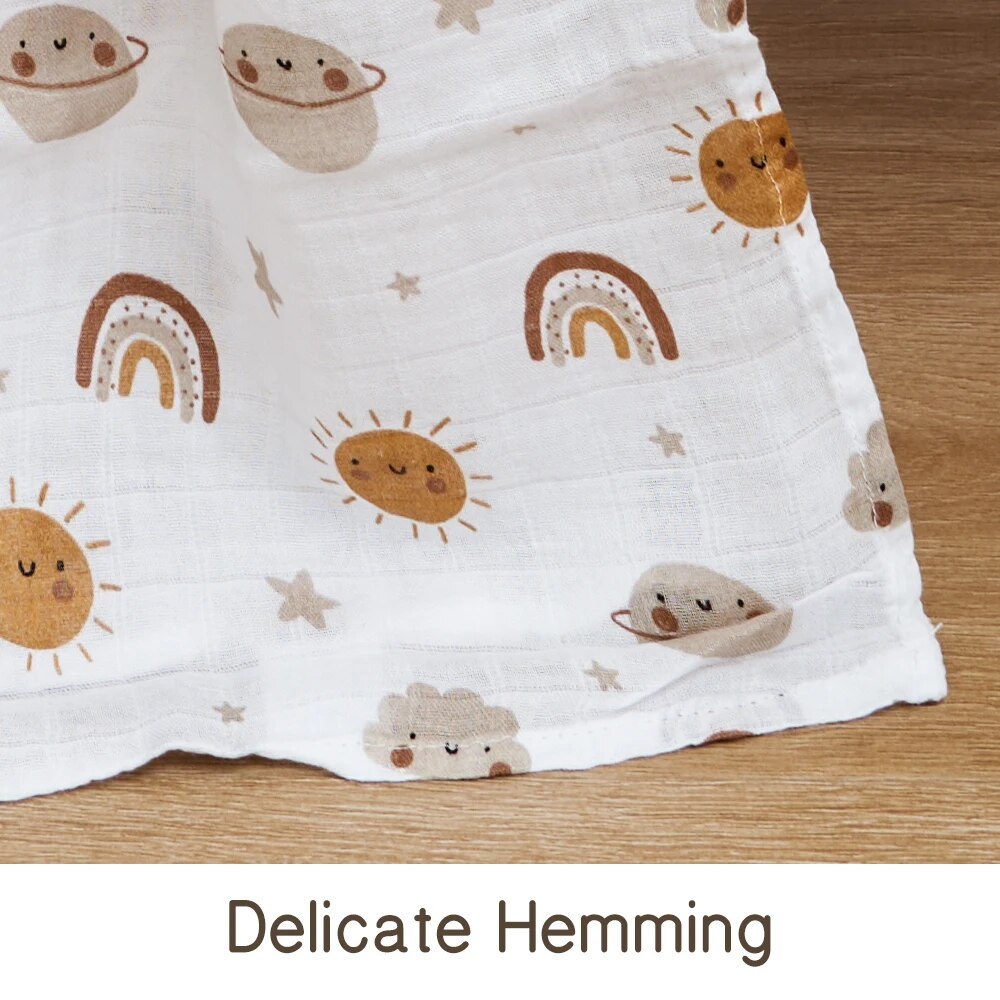 120 × 110 センチメートル竹綿ベビーモスリンおくるみ - Muslin Swaddle Wrap のレビューと価格