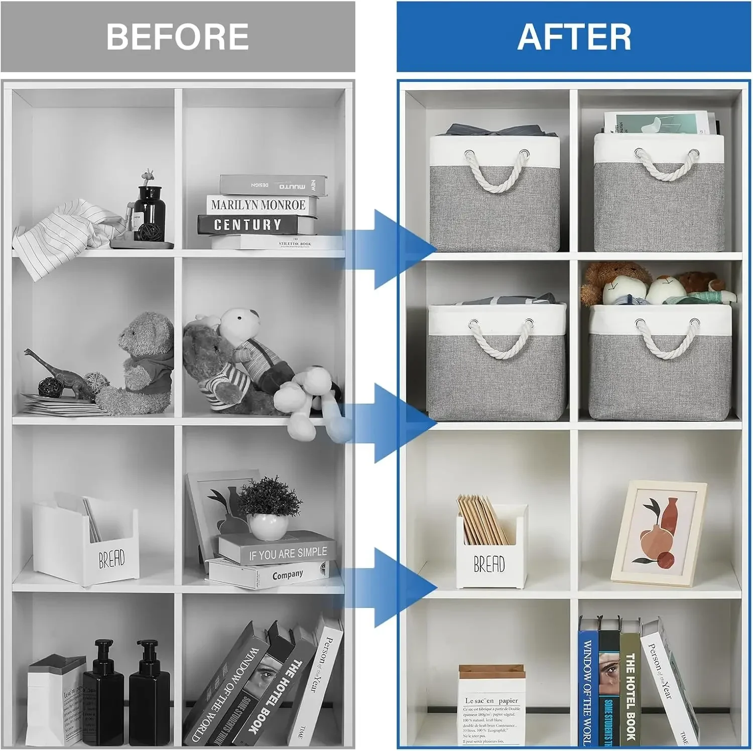 リネン製折りたたみ収納バスケット、ロープハンドル付き折りたた - Baby Clothing Basket のレビューと価格